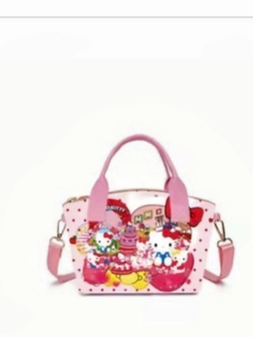 Sanrio Hello Kitty Print Tote in Pink & Red NWT